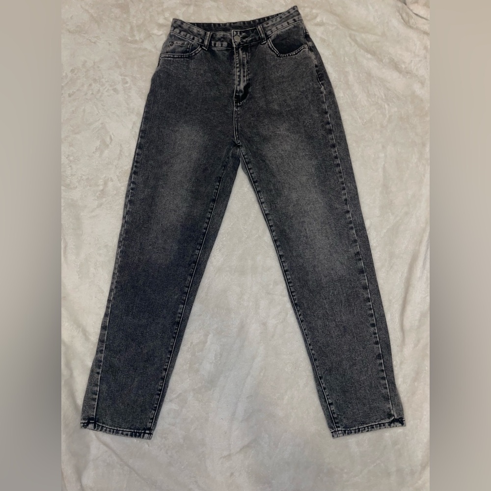 SHEIN washed black Straight Leg Jeans